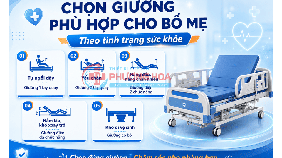 Mua giường bệnh nhân cho bố mẹ: Đừng chỉ nhìn giá, hãy xem 5 yếu tố này